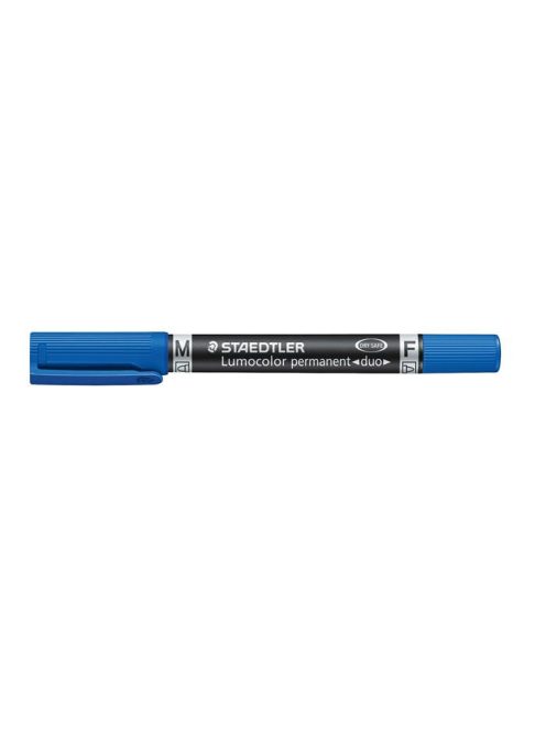 STAEDTLER Alkoholos marker, 0,6/1,5 mm, kúpos, kétvégű, STAEDTLER "Lumocolor® duo 348", kék