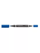 STAEDTLER Alkoholos marker, 0,6/1,5 mm, kúpos, kétvégű, STAEDTLER "Lumocolor® duo 348", kék