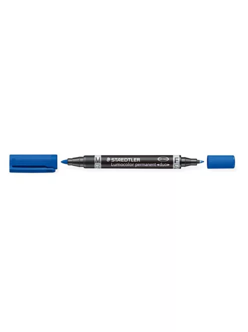 STAEDTLER Alkoholos marker, 0,6/1,5 mm, kúpos, kétvégű, STAEDTLER "Lumocolor® duo 348", kék
