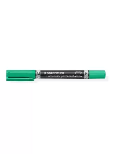   STAEDTLER Alkoholos marker, 0,6/1,5 mm, kúpos, kétvégű, STAEDTLER "Lumocolor® duo 348", zöld