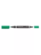 STAEDTLER Alkoholos marker, 0,6/1,5 mm, kúpos, kétvégű, STAEDTLER "Lumocolor® duo 348", zöld