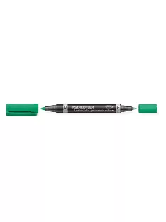   STAEDTLER Alkoholos marker, 0,6/1,5 mm, kúpos, kétvégű, STAEDTLER "Lumocolor® duo 348", zöld