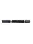 STAEDTLER Alkoholos marker, 0,6/1,5 mm, kúpos, kétvégű, STAEDTLER "Lumocolor® duo 348", fekete