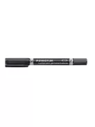 STAEDTLER Alkoholos marker, 0,6/1,5 mm, kúpos, kétvégű, STAEDTLER "Lumocolor® duo 348", fekete