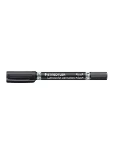   STAEDTLER Alkoholos marker, 0,6/1,5 mm, kúpos, kétvégű, STAEDTLER "Lumocolor® duo 348", fekete