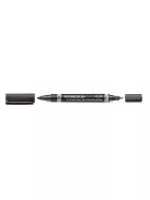STAEDTLER Alkoholos marker, 0,6/1,5 mm, kúpos, kétvégű, STAEDTLER "Lumocolor® duo 348", fekete