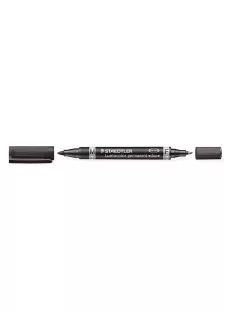  STAEDTLER Alkoholos marker, 0,6/1,5 mm, kúpos, kétvégű, STAEDTLER "Lumocolor® duo 348", fekete