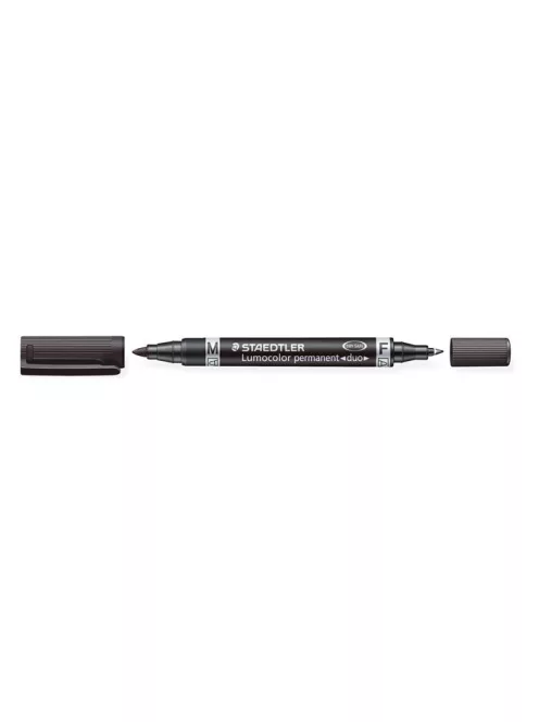 STAEDTLER Alkoholos marker, 0,6/1,5 mm, kúpos, kétvégű, STAEDTLER "Lumocolor® duo 348", fekete