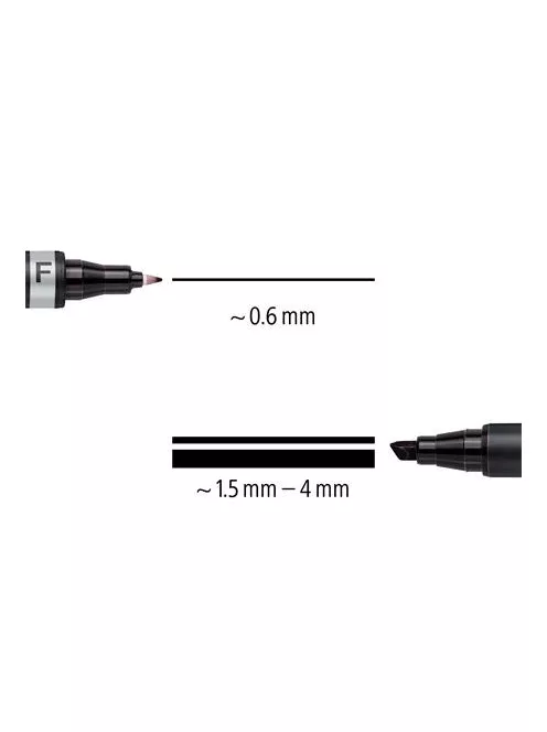 STAEDTLER Alkoholos marker, 0,6/1,5 mm, kúpos, kétvégű, STAEDTLER "Lumocolor® duo 348", fekete