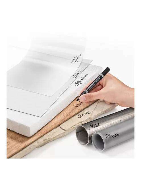 STAEDTLER Alkoholos marker, 0,6/1,5 mm, kúpos, kétvégű, STAEDTLER "Lumocolor® duo 348", fekete