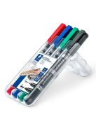 STAEDTLER Alkoholos marker készlet, 0,6/1,5 mm, kúpos, kétvégű, STAEDTLER "Lumocolor® duo 348", 4 különböző szín