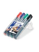 STAEDTLER Alkoholos marker készlet, 2-5 mm, vágott, STAEDTLER "Lumocolor® 350", 4 különböző szín