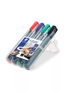  STAEDTLER Alkoholos marker készlet, 2-5 mm, vágott, STAEDTLER "Lumocolor® 350", 4 különböző szín