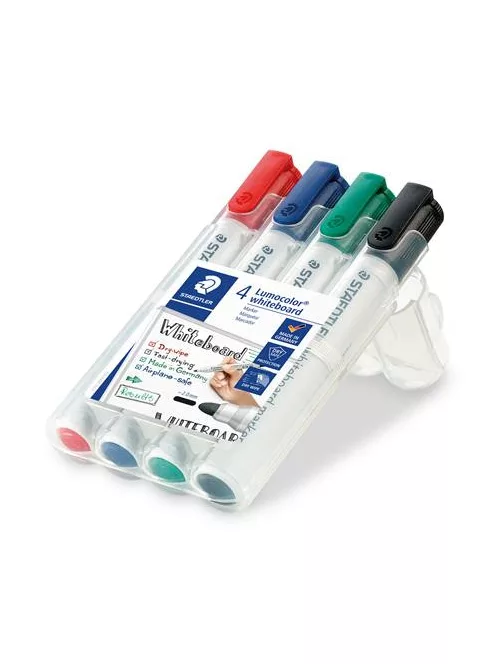 STAEDTLER Táblamarker készlet, 2 mm, kúpos, STAEDTLER "Lumocolor® 351", 4 különböző szín