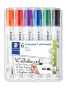 STAEDTLER Táblamarker készlet, 2 mm, kúpos, STAEDTLER "Lumocolor® 351", 6 különböző szín