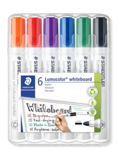   STAEDTLER Táblamarker készlet, 2 mm, kúpos, STAEDTLER "Lumocolor® 351", 6 különböző szín
