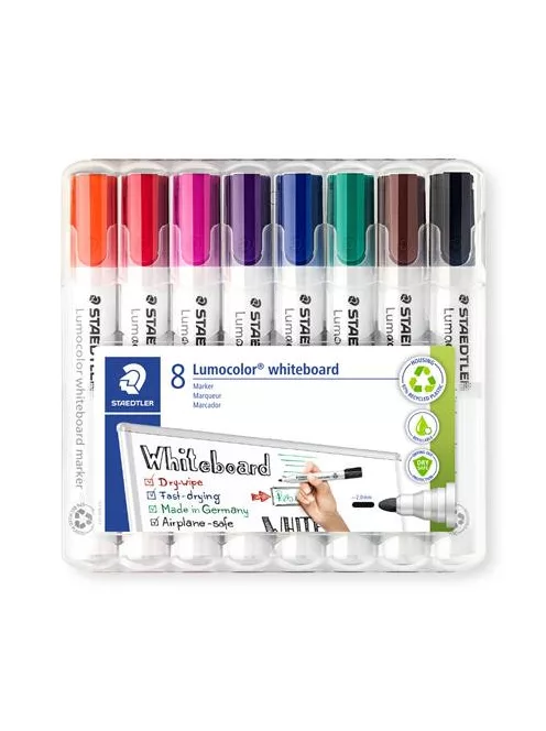 STAEDTLER Táblamarker készlet, 2 mm, kúpos, STAEDTLER "Lumocolor® 351", 8 különböző szín