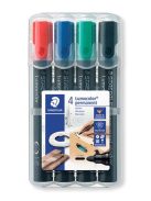 STAEDTLER Alkoholos marker készlet, 2 mm, kúpos, STAEDTLER "Lumocolor® 352", 4 különböző szín