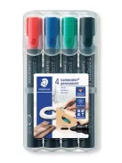 STAEDTLER Alkoholos marker készlet, 2 mm, kúpos, STAEDTLER "Lumocolor® 352", 4 különböző szín
