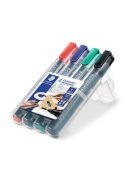 STAEDTLER Alkoholos marker készlet, 2 mm, kúpos, STAEDTLER "Lumocolor® 352", 4 különböző szín