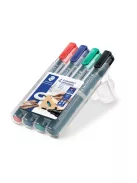 STAEDTLER Alkoholos marker készlet, 2 mm, kúpos, STAEDTLER "Lumocolor® 352", 4 különböző szín