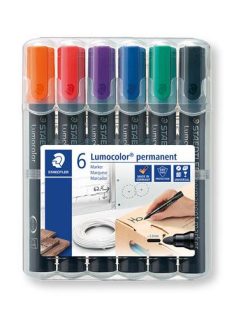   STAEDTLER Alkoholos marker készlet, 2 mm, kúpos, STAEDTLER "Lumocolor® 352", 6 különböző szín