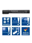 STAEDTLER Alkoholos marker készlet, 2 mm, kúpos, STAEDTLER "Lumocolor® 352", 6 különböző szín
