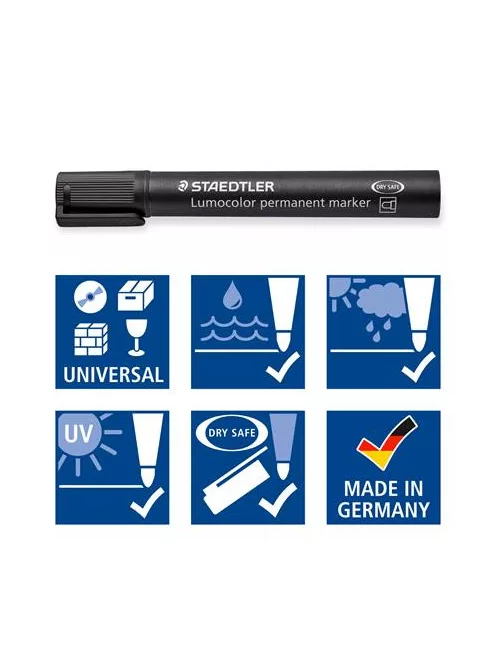 STAEDTLER Alkoholos marker készlet, 2 mm, kúpos, STAEDTLER "Lumocolor® 352", 6 különböző szín