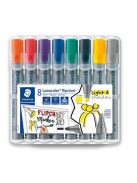 STAEDTLER Flipchart marker vegyes készlet, 2/2-5 mm, STAEDTLER "Lumocolor® 356", 8 különböző szín