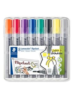   STAEDTLER Flipchart marker vegyes készlet, 2/2-5 mm, STAEDTLER "Lumocolor® 356", 8 különböző szín
