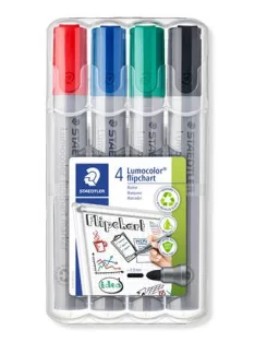   STAEDTLER Flipchart marker, 2 mm, kúpos, STAEDTLER "Lumocolor 356", 4 különböző szín