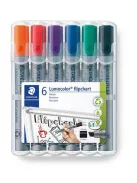 STAEDTLER Flipchart marker készlet, 2 mm, kúpos, STAEDTLER "Lumocolor 356", 6 különböző szín