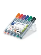 STAEDTLER Flipchart marker készlet, 2 mm, kúpos, STAEDTLER "Lumocolor 356", 6 különböző szín