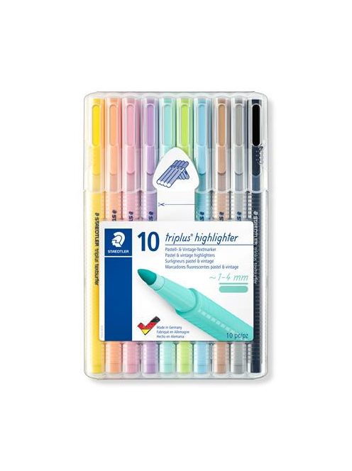 STAEDTLER Szövegkiemelő készlet, 1-4 mm, STAEDTLER "362 C", 10 különböző szín