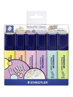   STAEDTLER Szövegkiemelő készlet, 1-5 mm, STAEDTLER "Textsurfer Classic Pastel 364 C", 6 különböző szín
