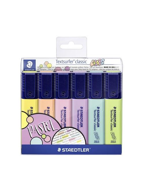 STAEDTLER Szövegkiemelő készlet, 1-5 mm, STAEDTLER "Textsurfer Classic Pastel 364 C", 6 különböző szín