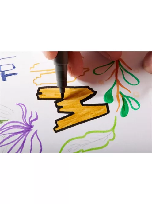 STAEDTLER Filctoll, 1 mm, kúpos, 2 db, STAEDTLER® "Pigment pen 376", intenzív fekete