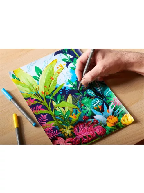 STAEDTLER Filctoll, 1 mm, kúpos, 2 db, STAEDTLER® "Pigment pen 376", intenzív fekete