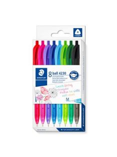   STAEDTLER Golyóstoll, 1 mm, nyomógombos, STAEDTLER® "4230 M", 8 különböző szín