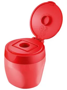   STABILO Hegyező, egylyukú, tartályos, STABILO "Woody 3 in 1", piros