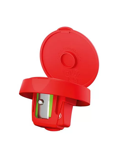 STABILO Hegyező, egylyukú, tartályos, STABILO "Woody 3 in 1", piros