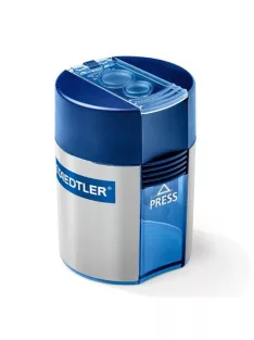   STAEDTLER Hegyező, kétlyukú, tartályos, STAEDTLER "512", kék