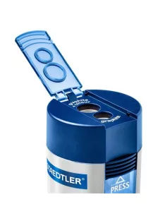   STAEDTLER Hegyező, kétlyukú, tartályos, STAEDTLER "512", kék