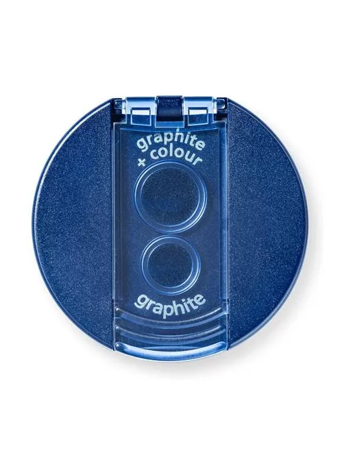 STAEDTLER Hegyező, kétlyukú, tartályos, STAEDTLER "512", kék