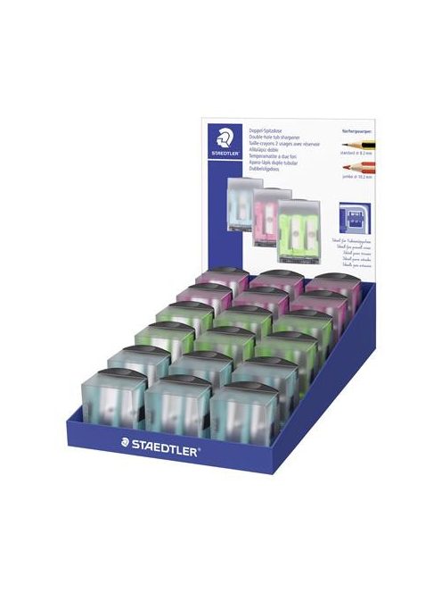 STAEDTLER Hegyező display, kétlyukú, STAEDTLER® "512 60C", vegyes színek