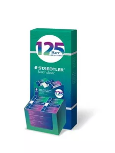   STAEDTLER Radír display, STAEDTLER "Mars® Plastic 526, 125 years", kék-zöld-lila
