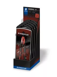   STAEDTLER Körző készlet, precíziós, 3 darabos, STAEDTLER "Norix® 555", piros