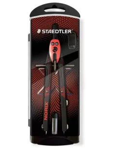   STAEDTLER Körző készlet, precíziós, 3 darabos, STAEDTLER "Norix® 555", piros