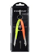 STAEDTLER Körző készlet, precíziós, 2 darabos, STAEDTLER "Mars Comfort 556", neon sárga/narancs