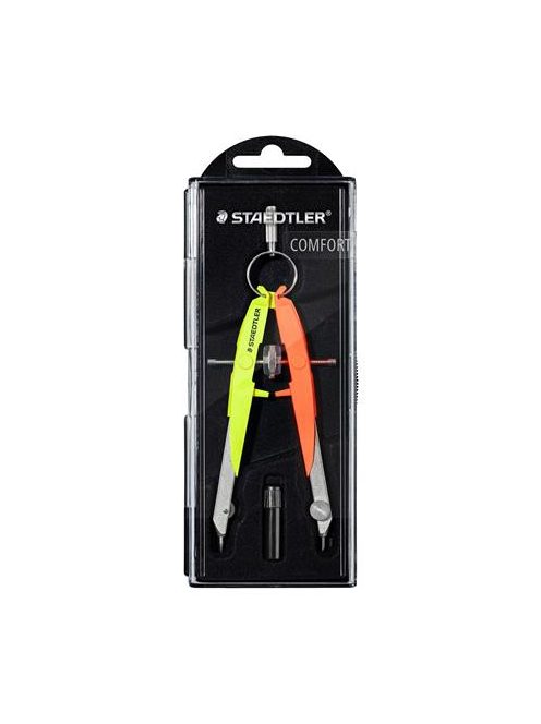 STAEDTLER Körző készlet, precíziós, 2 darabos, STAEDTLER "Mars Comfort 556", neon sárga/narancs